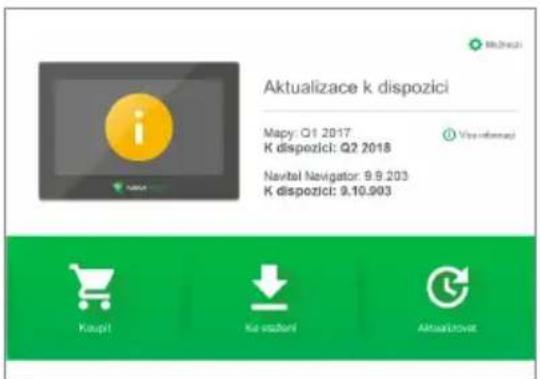 Aktualizace k dispozici Mapy: Q1 2017 K dispozici: Q2 2018 Navitel Navigator: 9.9.203 K dispozici: 9.10.903 Koupil Ka vždženi Aktualizovat