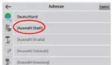 [Auswahl Stadt] [Auswahl Straße] [Auswahl Osboude] [Auswahl Kreuzung]