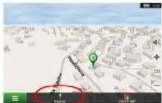 Screenshot of a map interface showing a location marked with a red circle and a green marker, likely indicating a specific area or point.