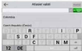 Atlasiet valsti Colombia Czech Republic (Český) D W E R T Y U I O P A S D F G H J K L Z C V B N M 12 DE . 100 -