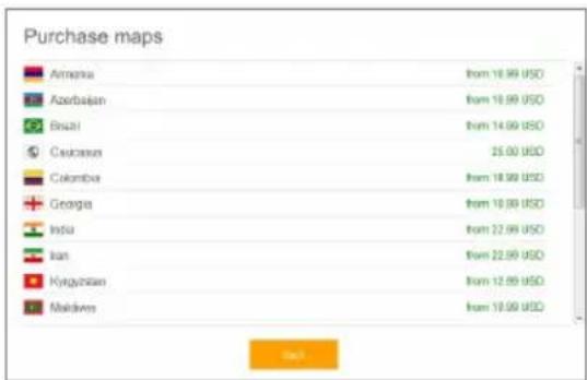 Purchase maps Armexia from 16.99 USD Azerbaijan from 16.99 USD Brazil from 14.99 USD Caucasian 25.00 USD Colombia from 18.99 USD Georgia from 10.00 USD India from 22.99 USD Iran from 22.99 USD Kyrgyzstan from 12.99 USD Maldives from 10.00 USD