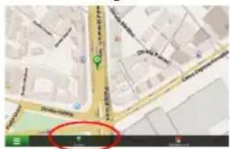 Street map image with highlighted location and navigation icons, showing streets and landmarks