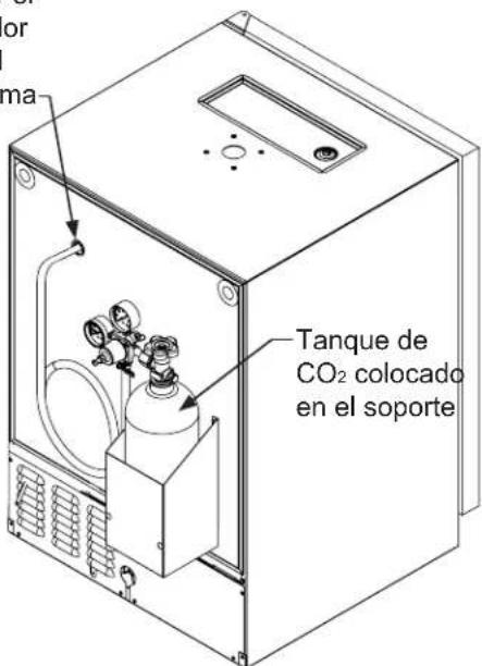 or ma Tanque de CO₂ colocado en el soporte