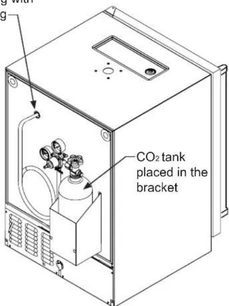 CO₂ tank placed in the bracket