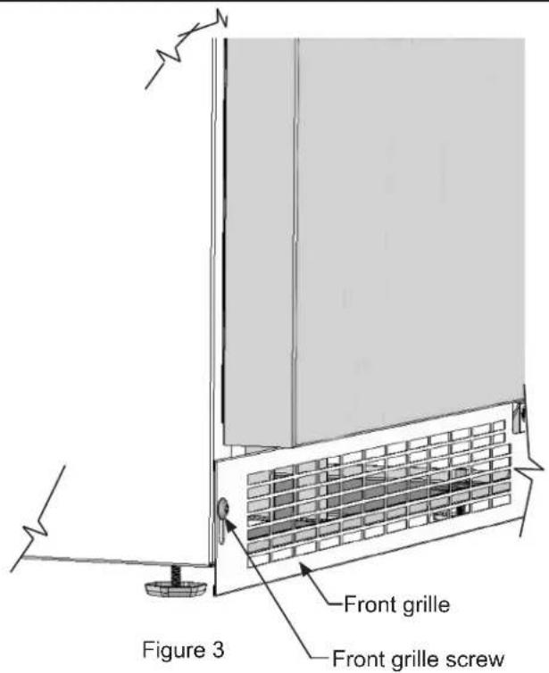 Front grille Front grille screw Figure 3