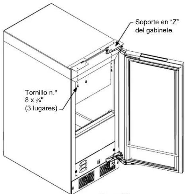 Soporte en "Z" del gabinete Tornillo n.° 8 x 3/4" (3 lugares)