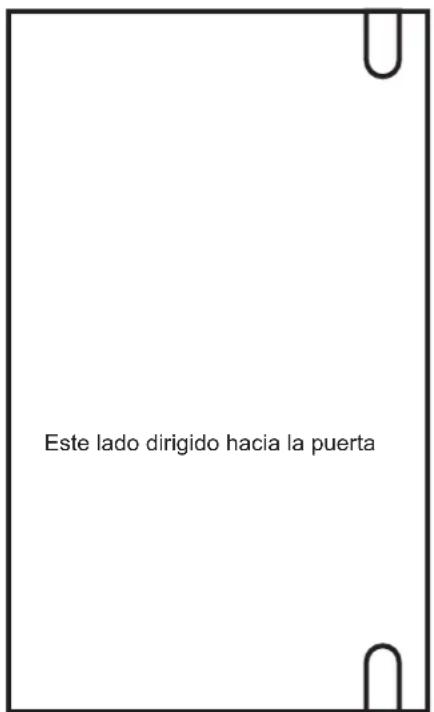 Este lado dirigido hacia la puerta