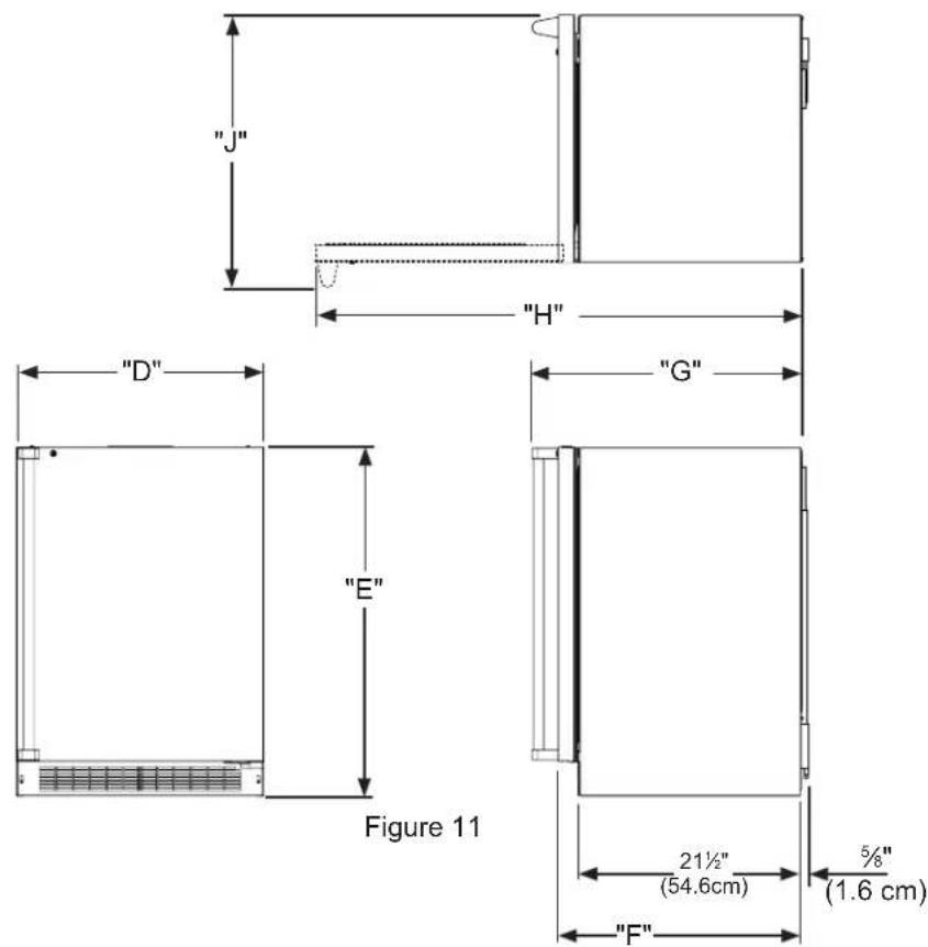 "J" "H" "D" "E" G" Figure 11 21½" (54.6cm) 5/8" (1.6 cm) "F"
