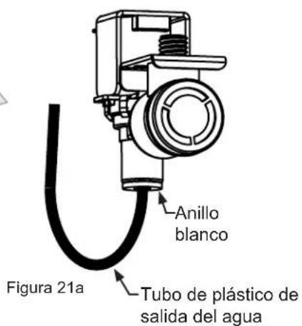 Anillo blanco Tubo de plástico de salida del agua Figura 21a