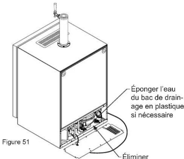 Éponger l'eau du bac de drain- age en plastique si nécessaire Éliminer Figure 51