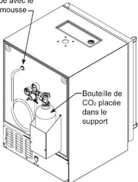 de avec le mousse Bouteille de CO₂ placée dans le support