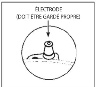 ÉLECTRODE (DOIT ÊTRE GARDÉ PROPRE)