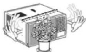 Illustration of a vintage air conditioner unit with hands reaching out, emitting steam (no text or symbols)