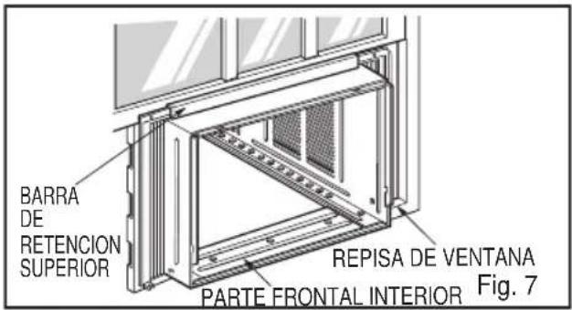 BARRA DE RETENCION SUPERIOR REPISA DE VENTANA PARTE FRONTAL INTERIOR Fig. 7