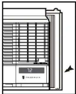Line drawing of a refrigerator with ventilation grilles and a digital display showing '72' (no text or symbols on the main diagram)