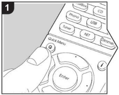 1 USB CD Phono USB Tuner NET Dimme Quick Menu Enter
