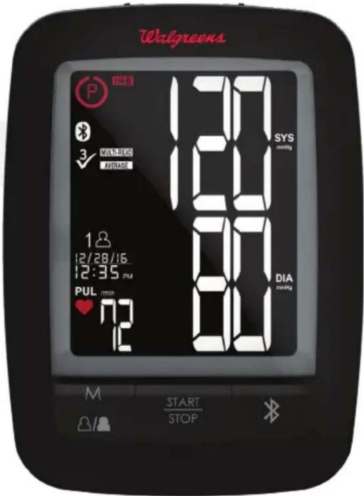 Walgreens P 10:35 3 ✓ MIL-RED AVERAGE 12/28/16 12:35 PM PUL /min ♥ 72 12 SYS mmHg 88 DIA mmHg M START STOP