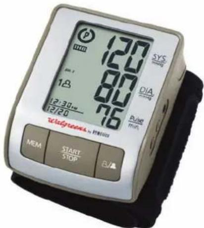 12:30 12/20 Wetgreen's by 878100 MEM START STOP B/A 120 87 94 76 SYS DIA Pulse min.