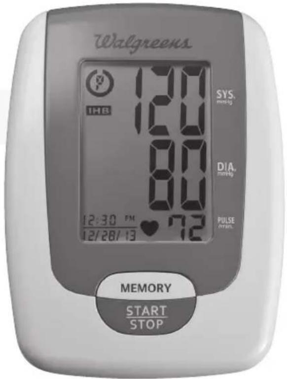 Walgreens 130 120 80 80 12:30 PM 12/28/13 72 SYS. mmHg DIA. mmHg PULSE ORAN MEMORY START STOP