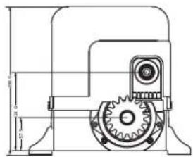 Technical drawing of a mechanical assembly with dimension annotations in millimeters