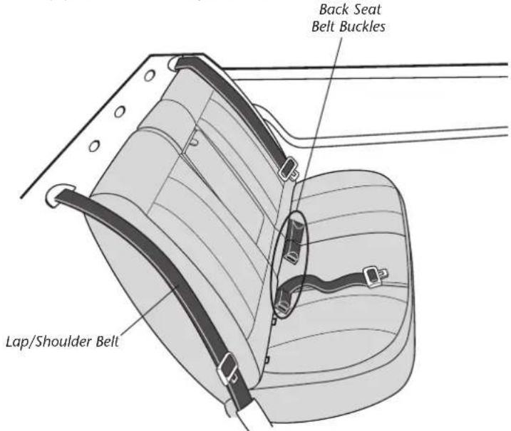 Back Seat Belt Buckles Lap/Shoulder Belt