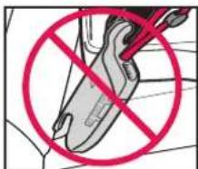 Safety warning symbol with crossed-out tool and prohibition circle