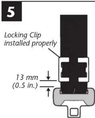 5 Locking Clip installed properly 13 mm (0.5 in.)