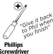 "Give it back to Phil when you finish" Phillips Screwdriver