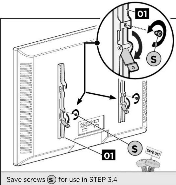 O1 S O1 S SAVE US! Save screws S for use in STEP 3.4