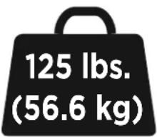 125 lbs. (56.6 kg)