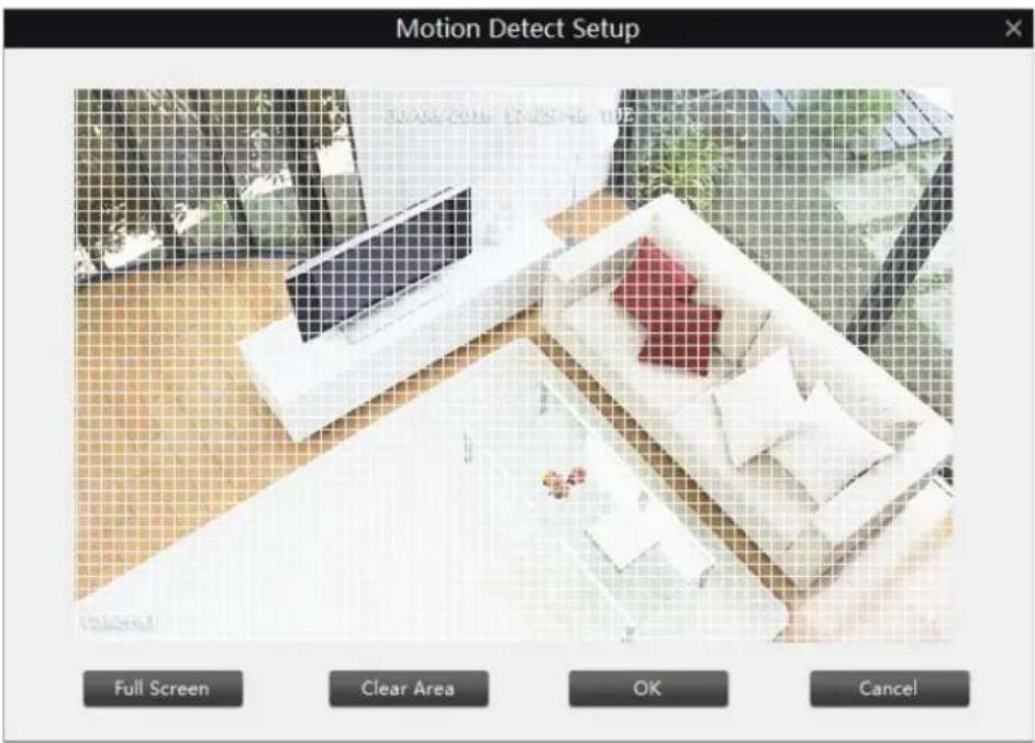 Motion Detect Setup Full Screen Clear Area OK Cancel