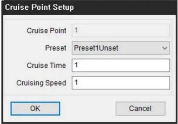 Cruise Point Setup Cruise Point 1 Preset Preset1Unset Cruise Time 1 Cruising Speed 1 OK Cancel