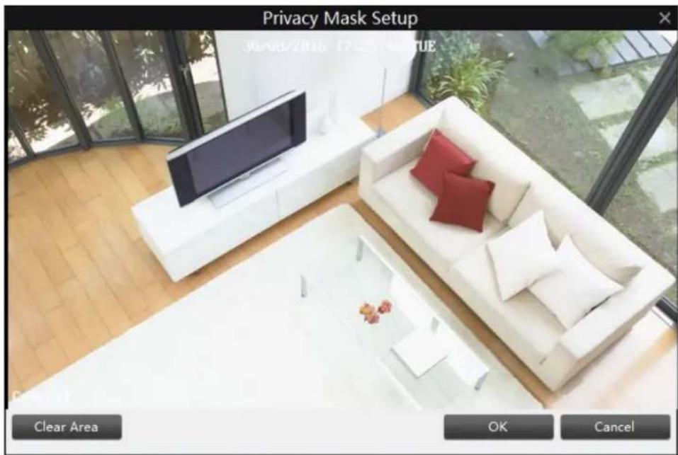 Privacy Mask Setup 30-01-2016 17:25:40 TUE Clear Area OK Cancel