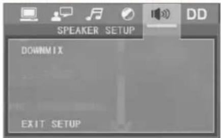 SPEAKER SETUP DOWNMIX EXIT SETUP