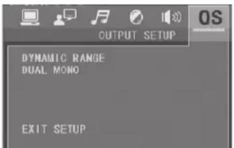 OUTPUT SETUP DYNAMIC RANGE DUAL MONO EXIT SETUP