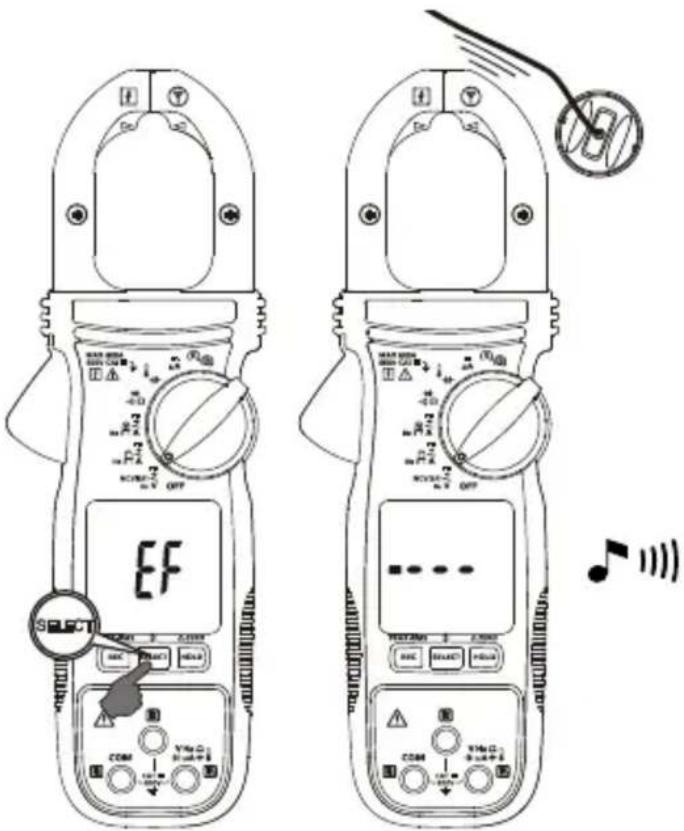 Technical line drawing of two plantechns with labeled controls and a digital display showing 'EF' and waveform icons.