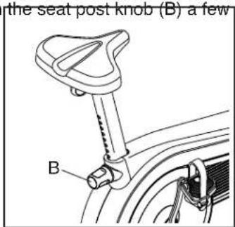the seat post knob (B) a few B