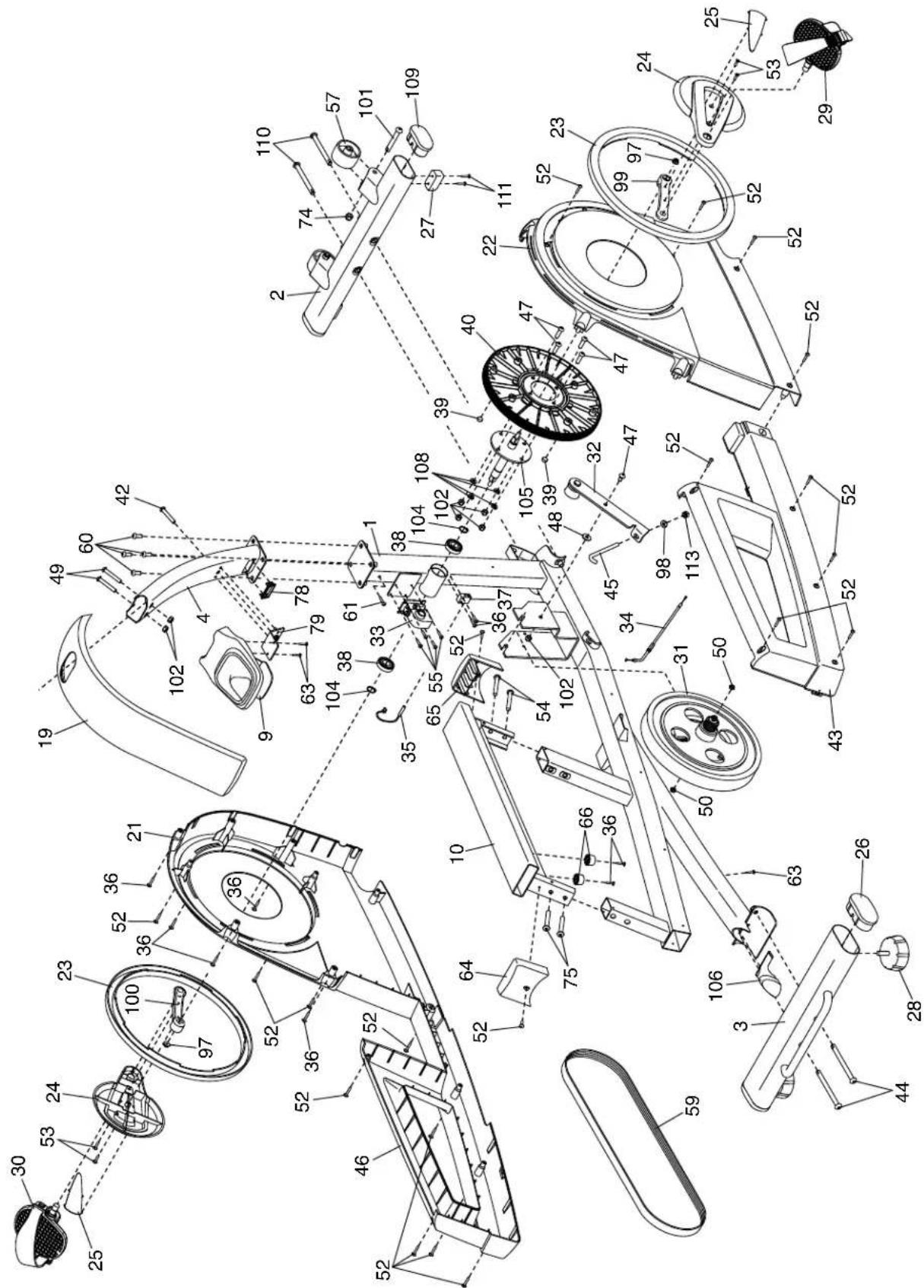 Technical diagram of a mechanical device with numbered components and exploded view, likely for assembly or maintenance purposes.