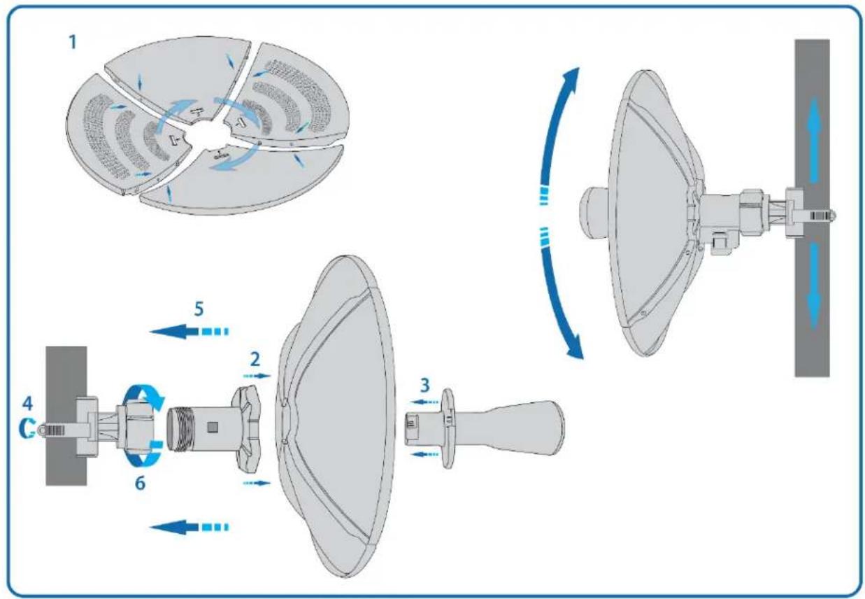Technical diagram illustrating a mechanical assembly with numbered components and directional arrows indicating motion or flow.