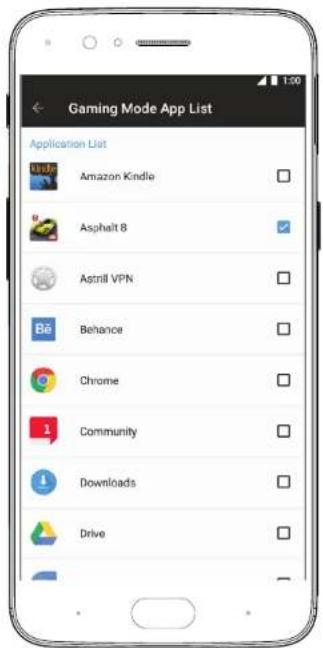 Gaming Mode App List Application List Amazon Kindle Asphalt 8 Astrill VPN Bé Behance Chrome Community Downloads Drive