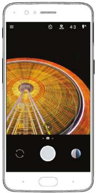 Smartphone displaying a colorful Ferris wheel on its surface, captured in an image editing app interface (no text or symbols on the main subject)
