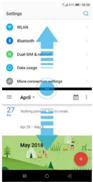 Settings WLAN Bluetooth Dual-SIM & network Data usage More connection settings April 27 Fri Nothing planned. Tag to create. Apr 29 - May 5 May 2018