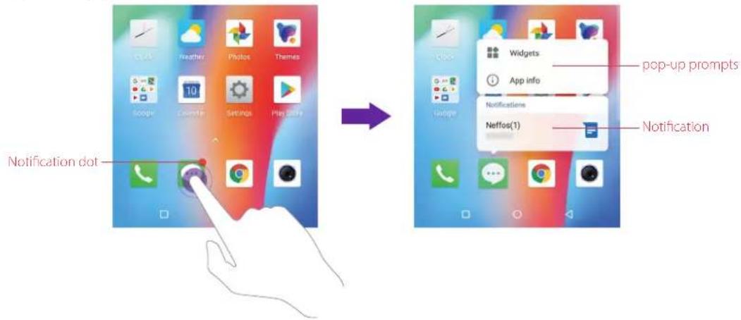 Notification dot pop-up prompts wp- App info Notifications Neffos(1) Notification