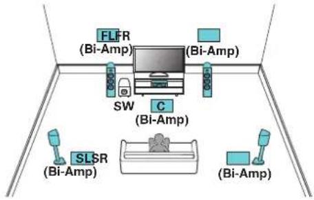 FLFR (Bi-Amp) (Bi-Amp) SW C (Bi-Amp) SLSR (Bi-Amp) (Bi-Amp)