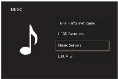 MUSIC Tuneln Internet Radio HEOS Favorites Music Servers USB Music