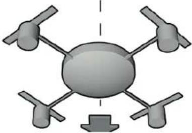 3D rendering of a quadcopter drone with four propellers and a central hub (no text or symbols)