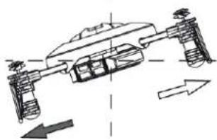 Diagram of a futuristic aircraft with directional arrows indicating movement or force (no text or symbols)