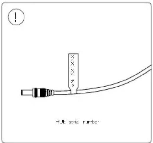 S/N: XXXXX HUE serial number
