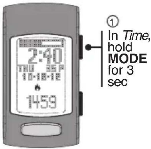 2:40 THU 35 P 10-18-12 1459 ① In Time, hold MODE for 3 sec