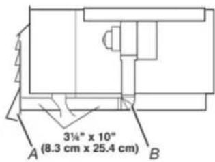 3¼" x 10" (8.3 cm x 25.4 cm) A B
